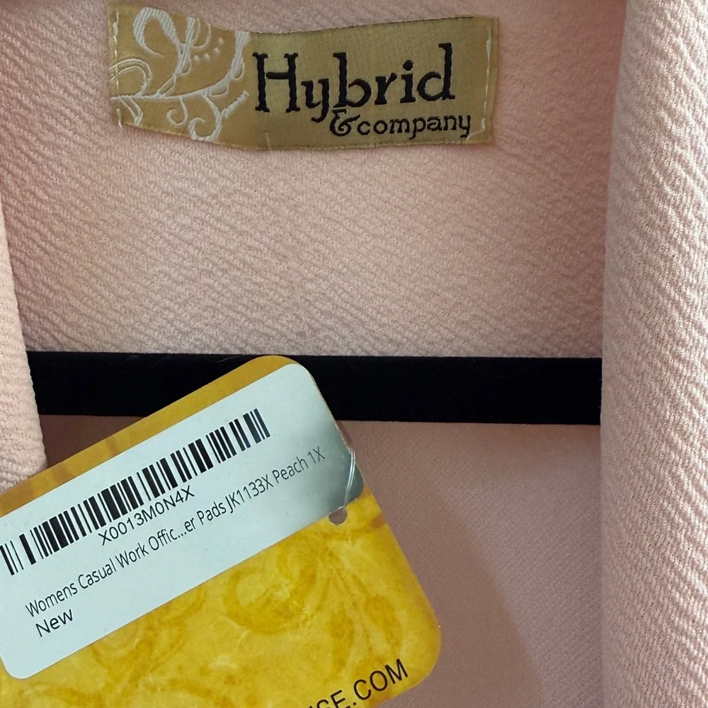 🌸 Hybrid & Co. Peach Pink Textured Blazer | Plus Size 1X | NWT - Picture 3 of 11